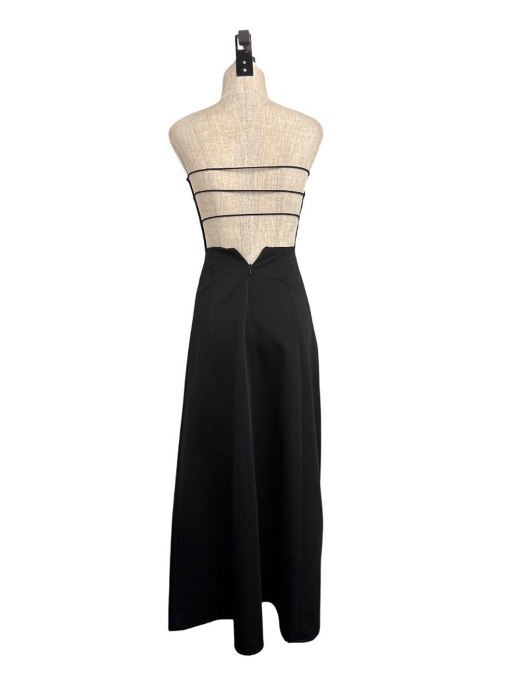 Vintage 90s Laundry by Shelli Segal Strapless Gown Minimalist Black Maxi Dress